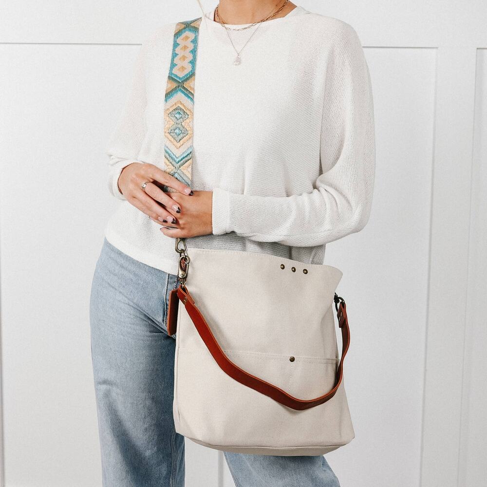 Ivory Cream Slouchy Hobo Crossbody Bag
